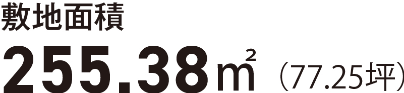 敷地面積255.38㎡（77.25坪）